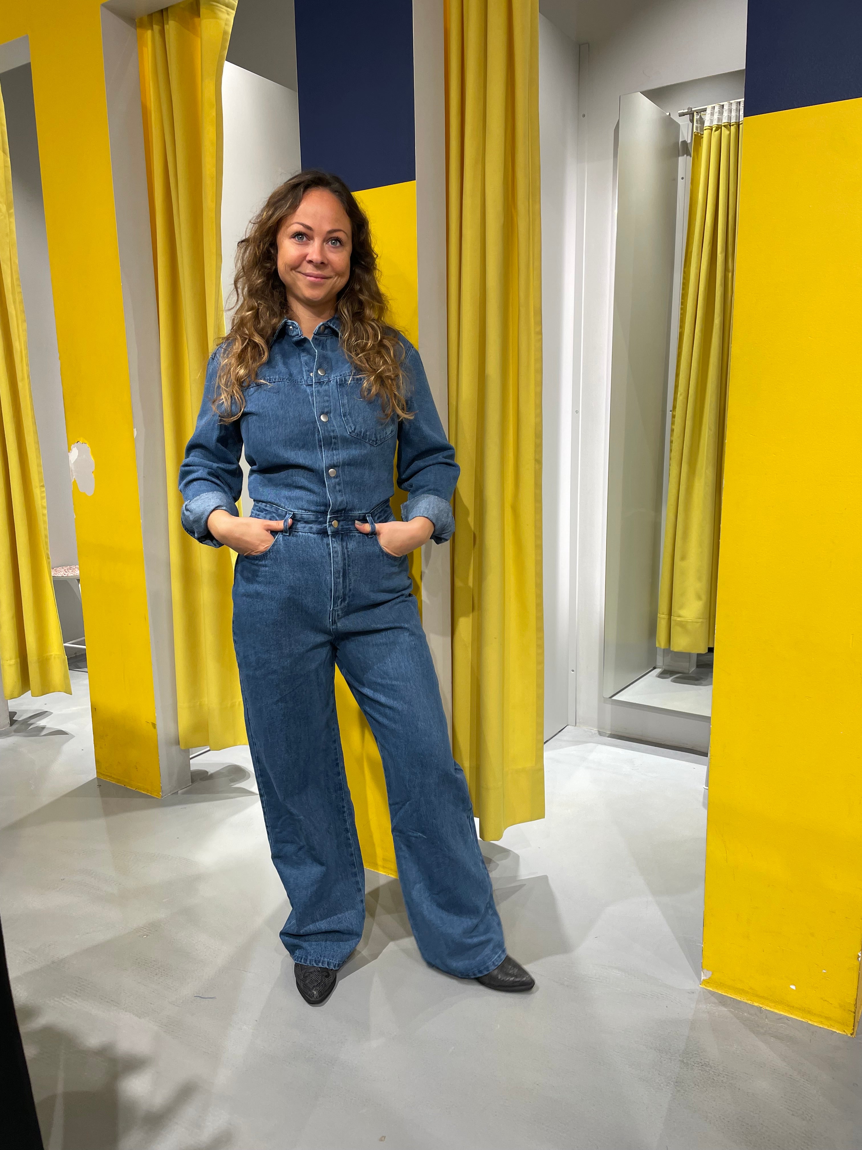 PCADINA Denim Jumpsuit - Medium Blue Denim